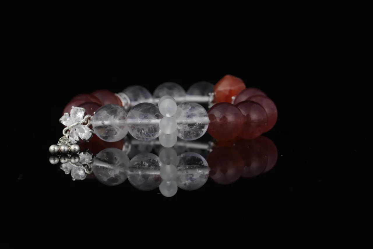 草莓晶白水晶 天然水晶手鏈生辰定制 5