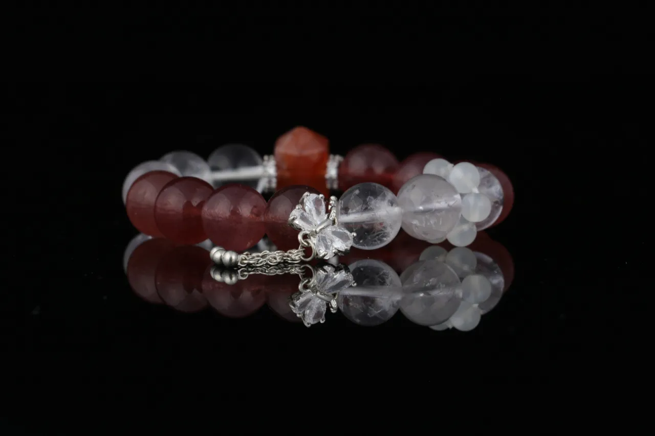 草莓晶白水晶 天然水晶手鏈生辰定制 6