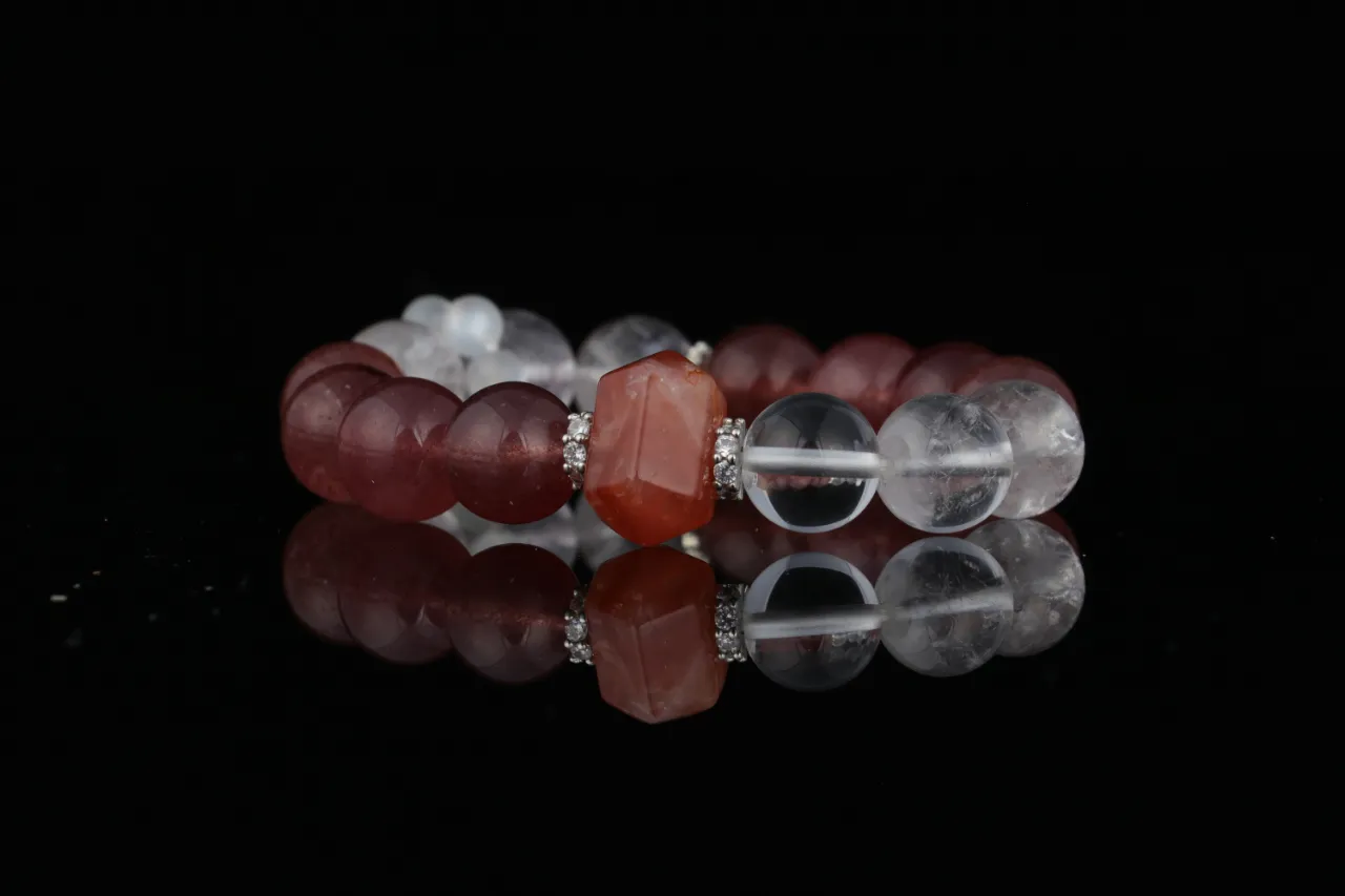 草莓晶白水晶 天然水晶手鏈生辰定制 8