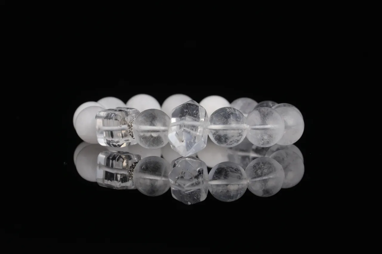 白阿塞白幽靈 天然水晶手串生辰定制 2