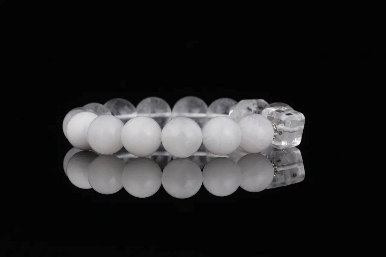 白阿塞白幽靈 天然水晶手串生辰定制 3