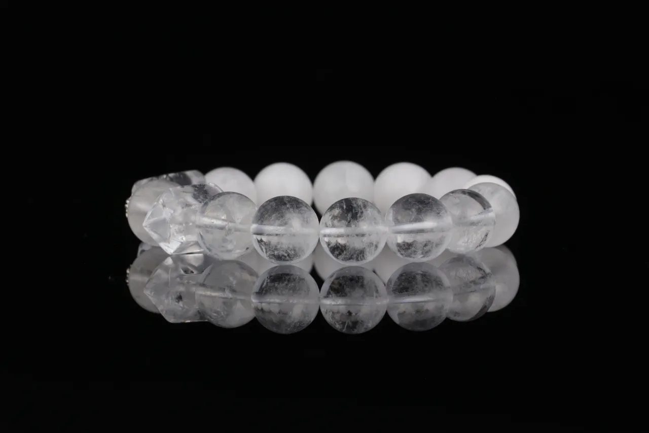 白阿塞白幽靈 天然水晶手串生辰定制 5
