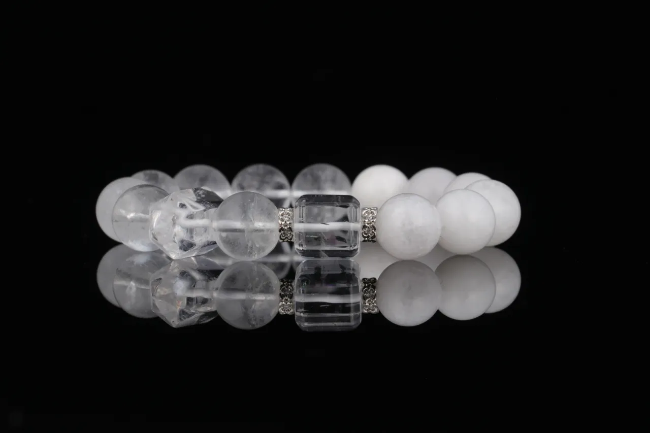 白阿塞白幽靈 天然水晶手串生辰定制 6