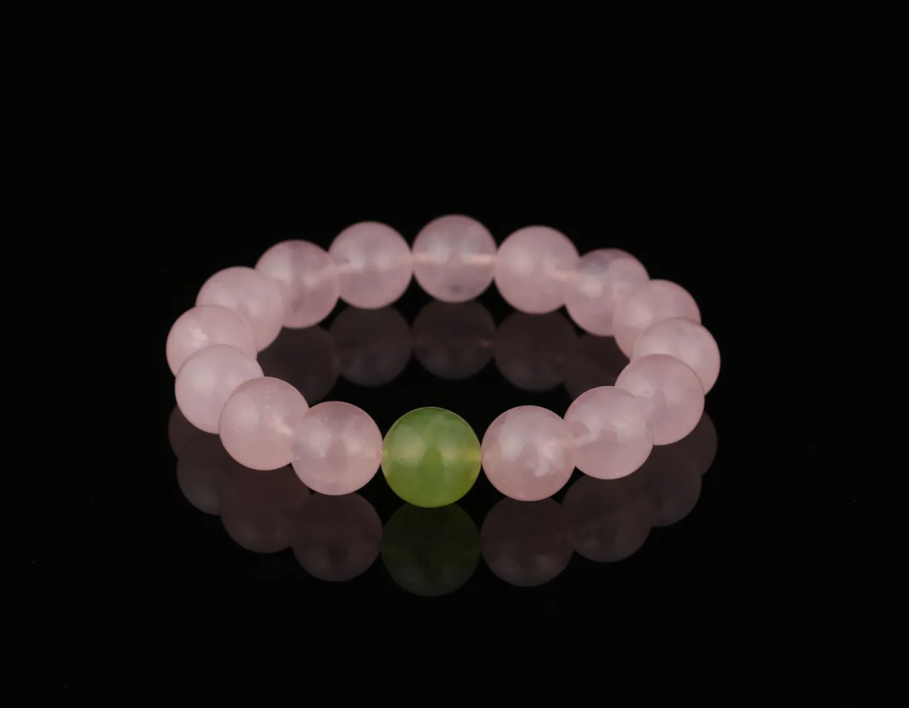 粉靈韻粉水晶綠玉髓天然水晶手串生辰定制