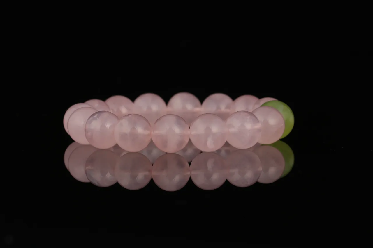 粉靈韻粉水晶綠玉髓天然水晶手串生辰定制 3