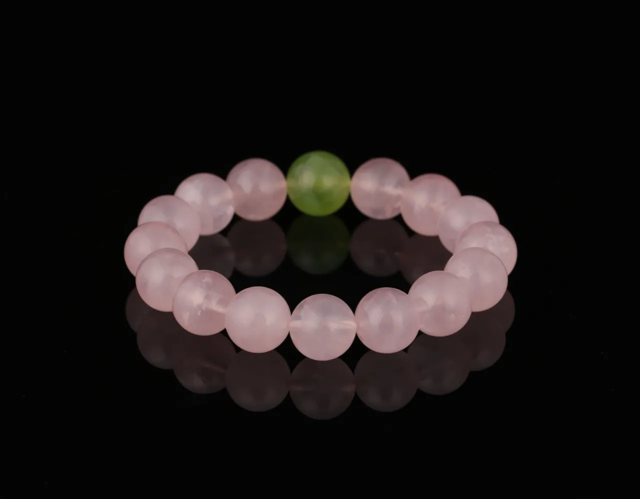 粉靈韻粉水晶綠玉髓天然水晶手串生辰定制 7