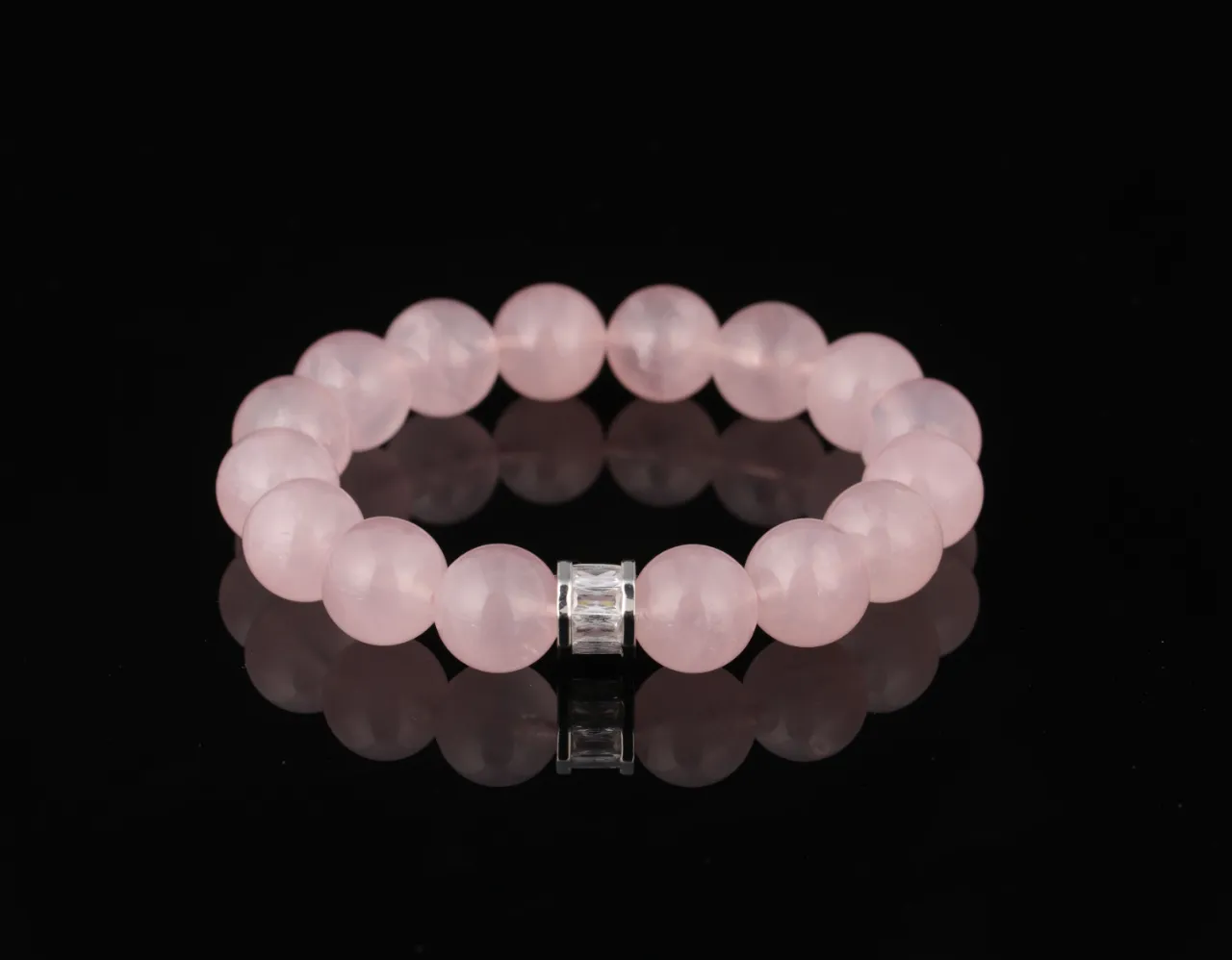 粉晶凝愛天然水晶手串生辰定制專屬客制