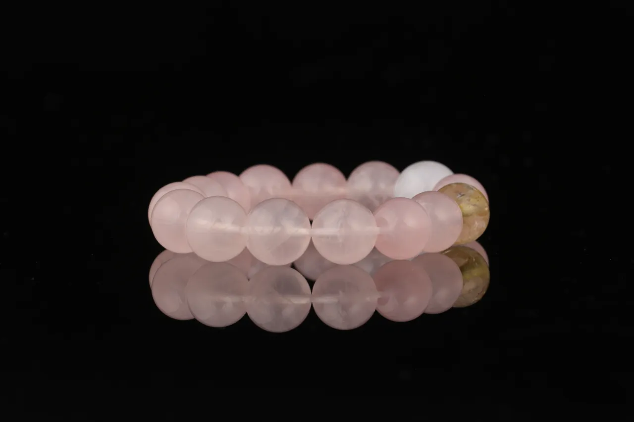 粉晶白水晶黃塔晶天然水晶生辰定制 3