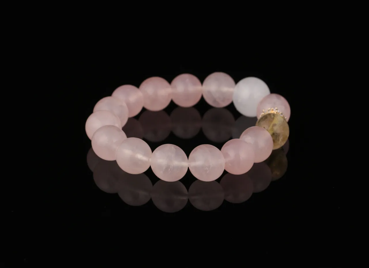 粉晶白水晶黃塔晶天然水晶生辰定制 6