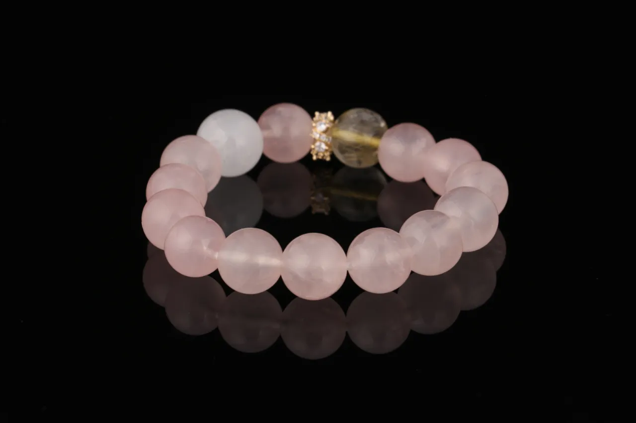 粉晶白水晶黃塔晶天然水晶生辰定制 7