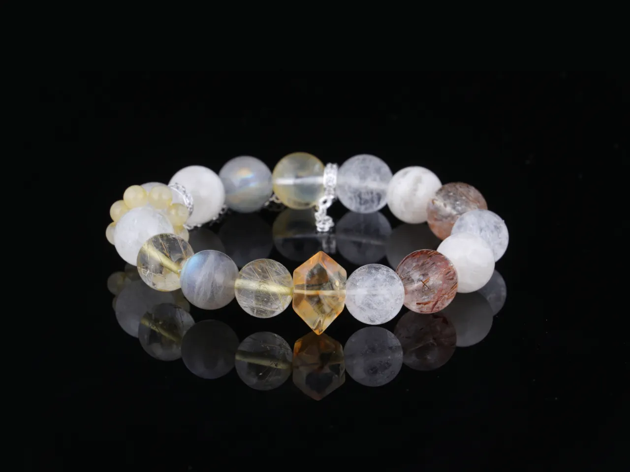 幻晶韻 |婚紗幽靈黑金超7黑髮晶月光石 4