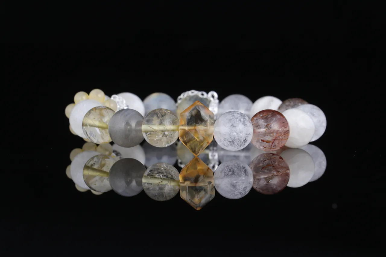 幻晶韻 |婚紗幽靈黑金超7黑髮晶月光石 6