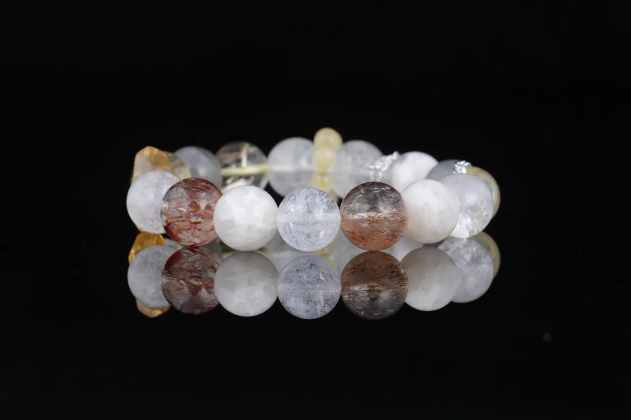 幻晶韻 |婚紗幽靈黑金超7黑髮晶月光石 7