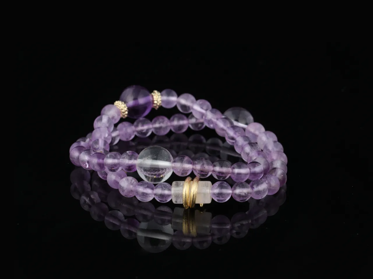 靈醒 | 紫水晶白水晶天然水晶手串生辰定制 3