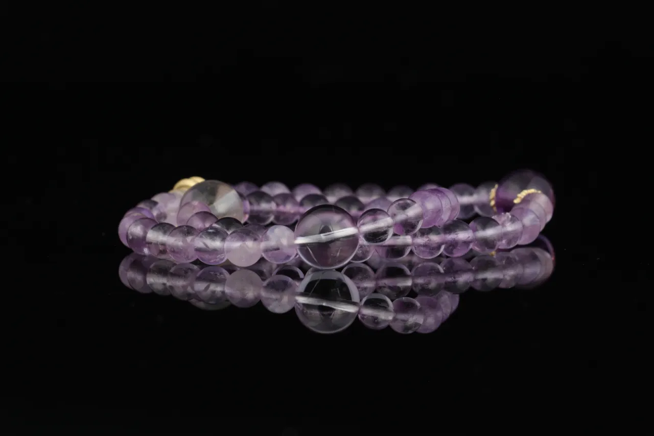 靈醒 | 紫水晶白水晶天然水晶手串生辰定制 6
