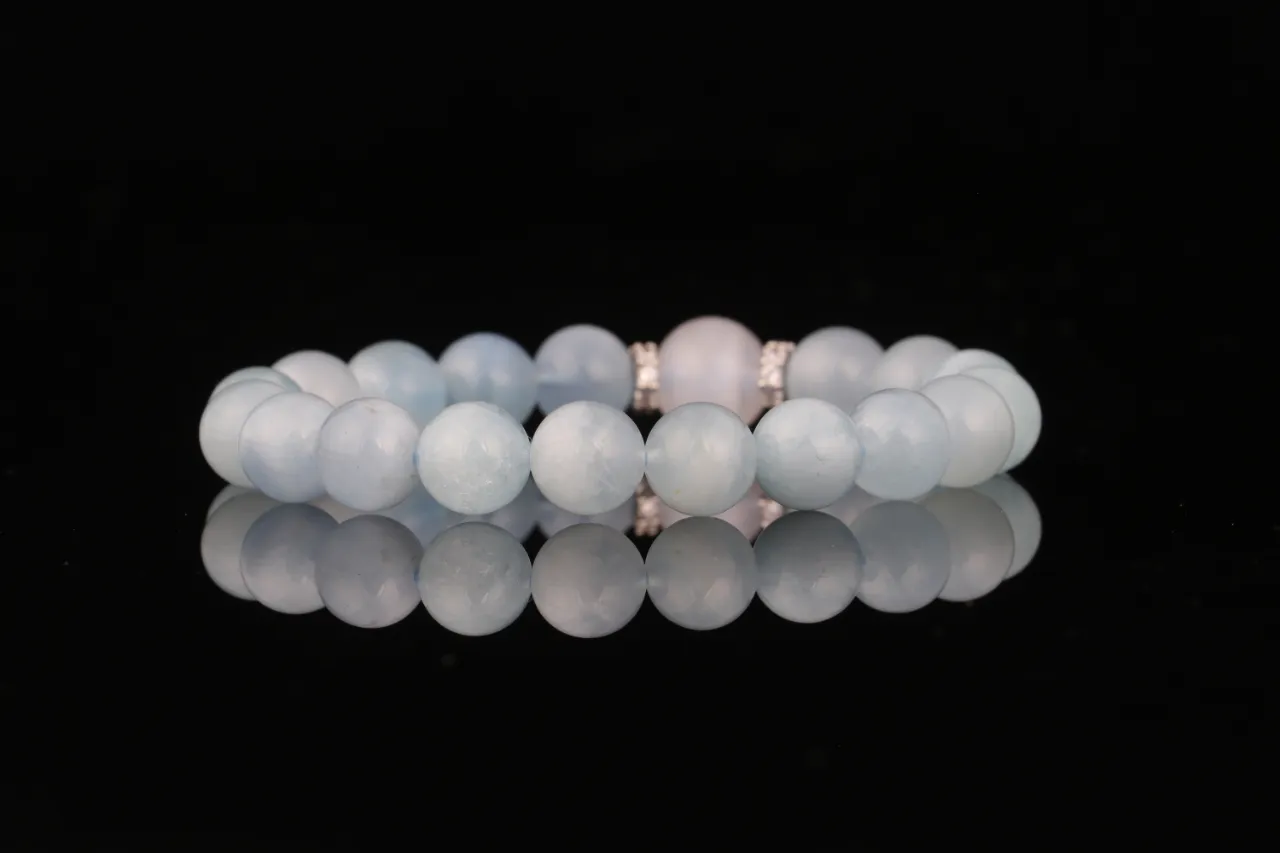 天然水晶手串生辰定制藍月光白阿塞 4