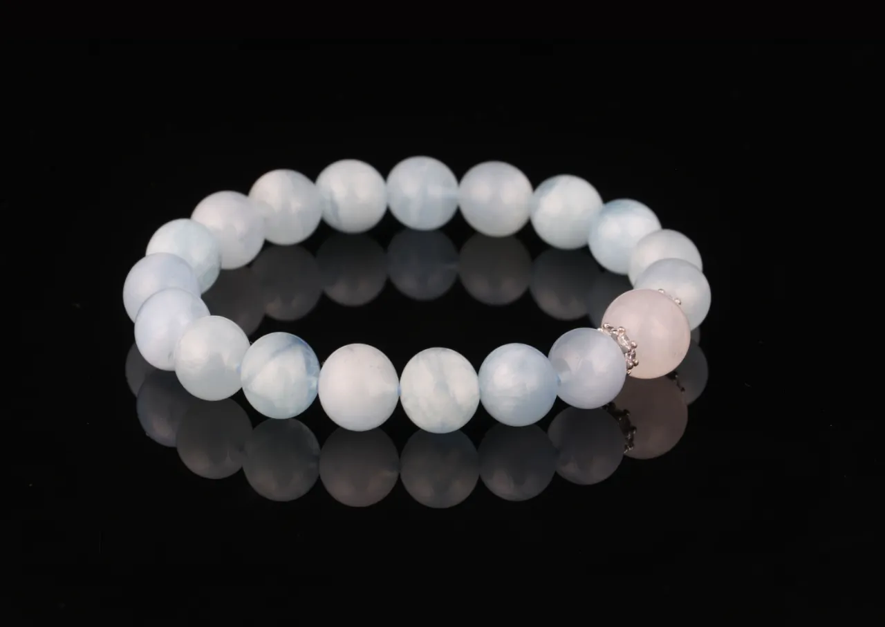 天然水晶手串生辰定制藍月光白阿塞 6