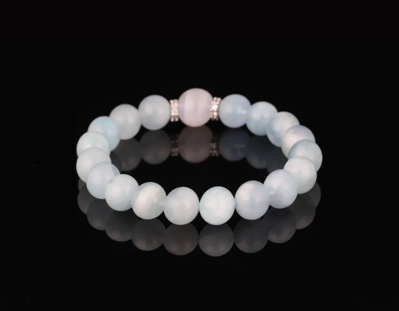 天然水晶手串生辰定制藍月光白阿塞 7