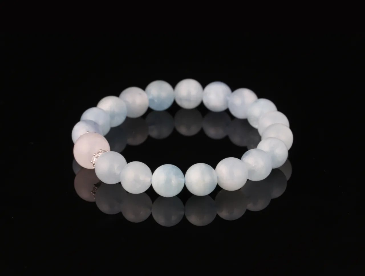 天然水晶手串生辰定制藍月光白阿塞 8