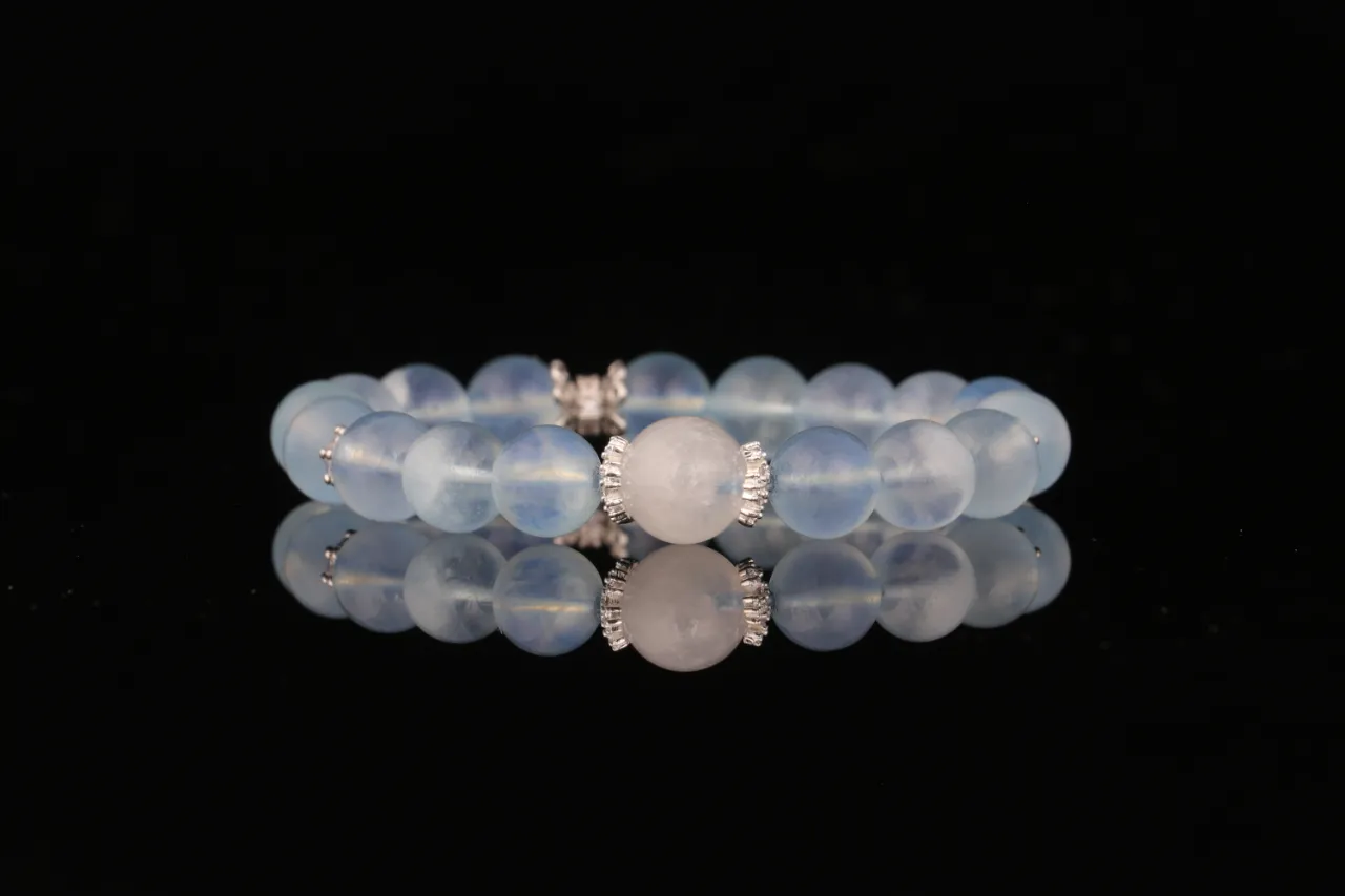 海藍之心|天然海藍寶水晶手串