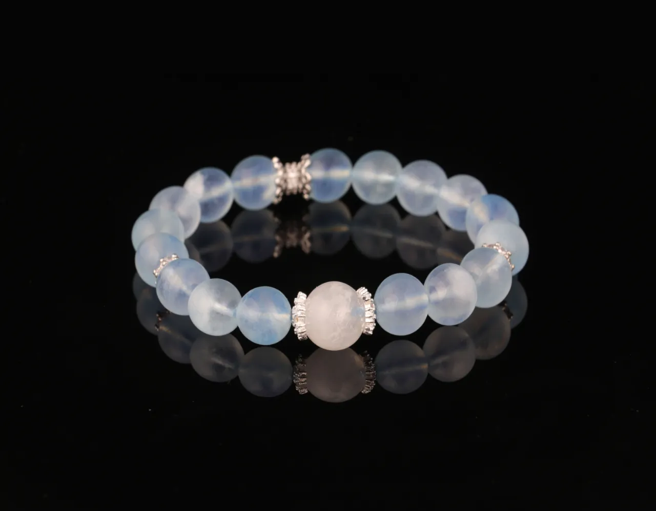 海藍之心|天然海藍寶水晶手串 5