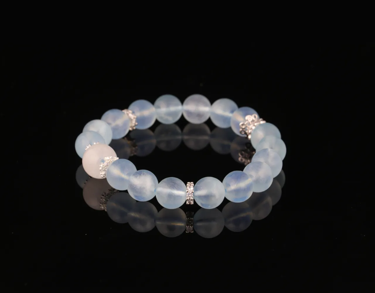 海藍之心|天然海藍寶水晶手串 6