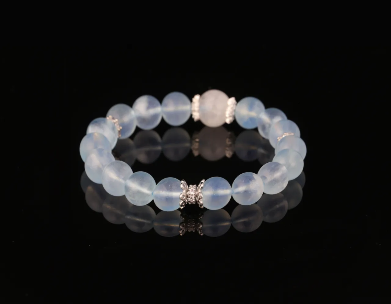 海藍之心|天然海藍寶水晶手串 8