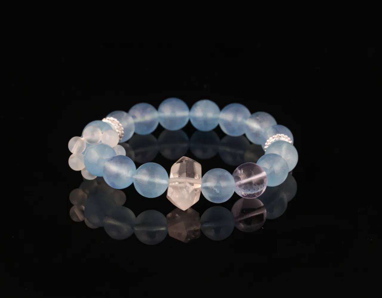 海藍寶紫水晶白水晶天然水晶手串免費測算