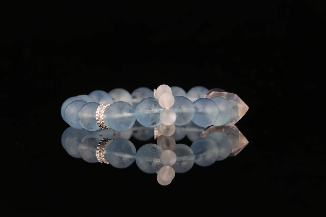 海藍寶紫水晶白水晶天然水晶手串免費測算 2