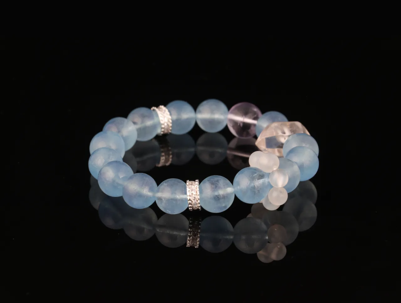 海藍寶紫水晶白水晶天然水晶手串免費測算 6