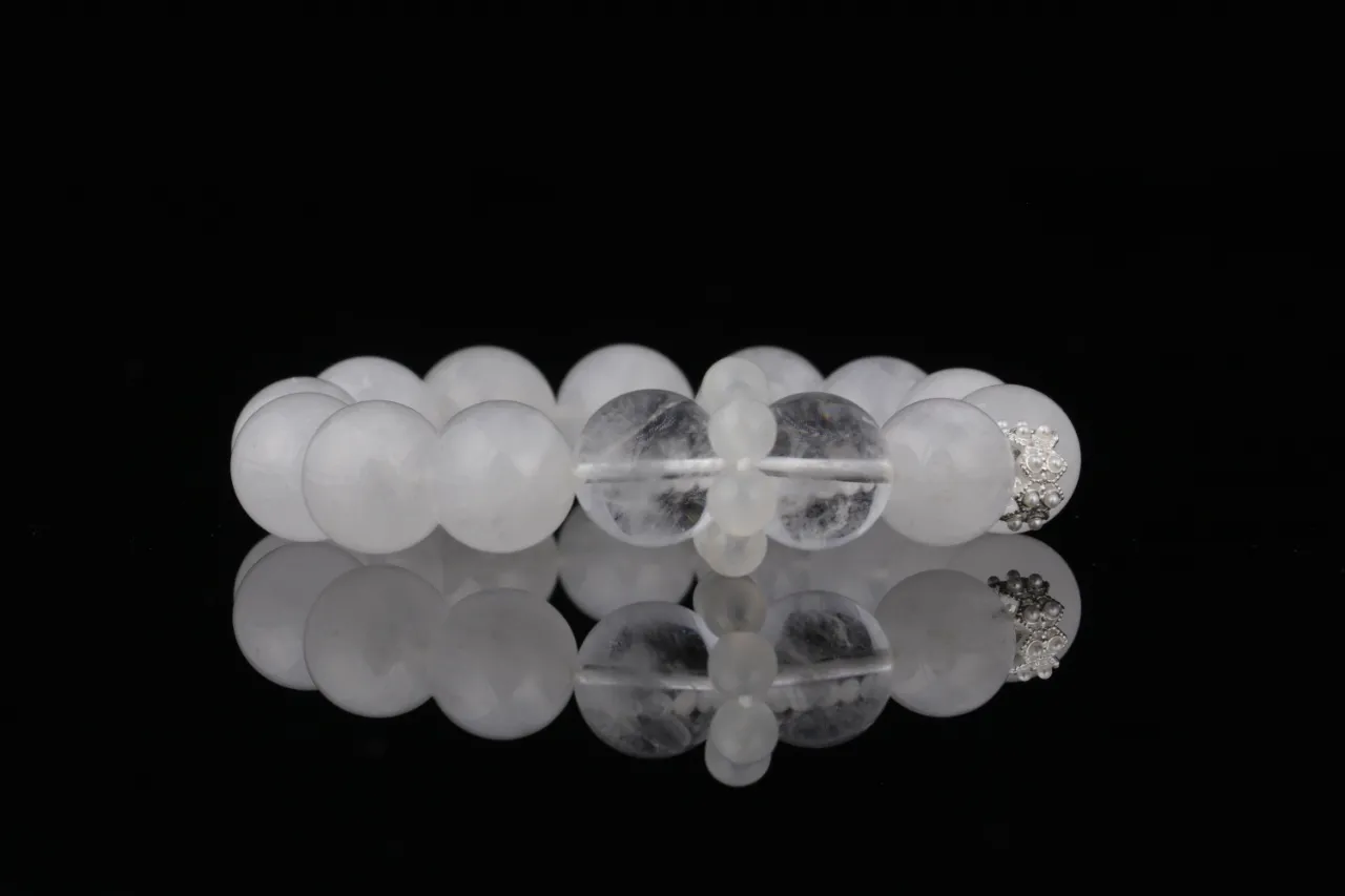 白水晶白幽靈水晶手串客製天然水晶 2
