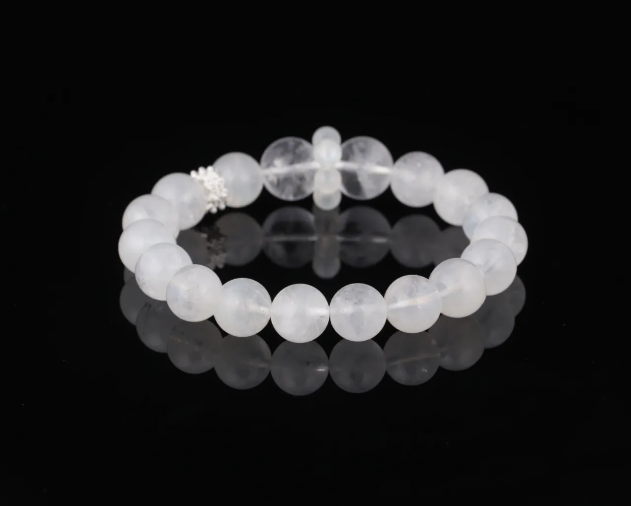 白水晶白幽靈水晶手串客製天然水晶 7