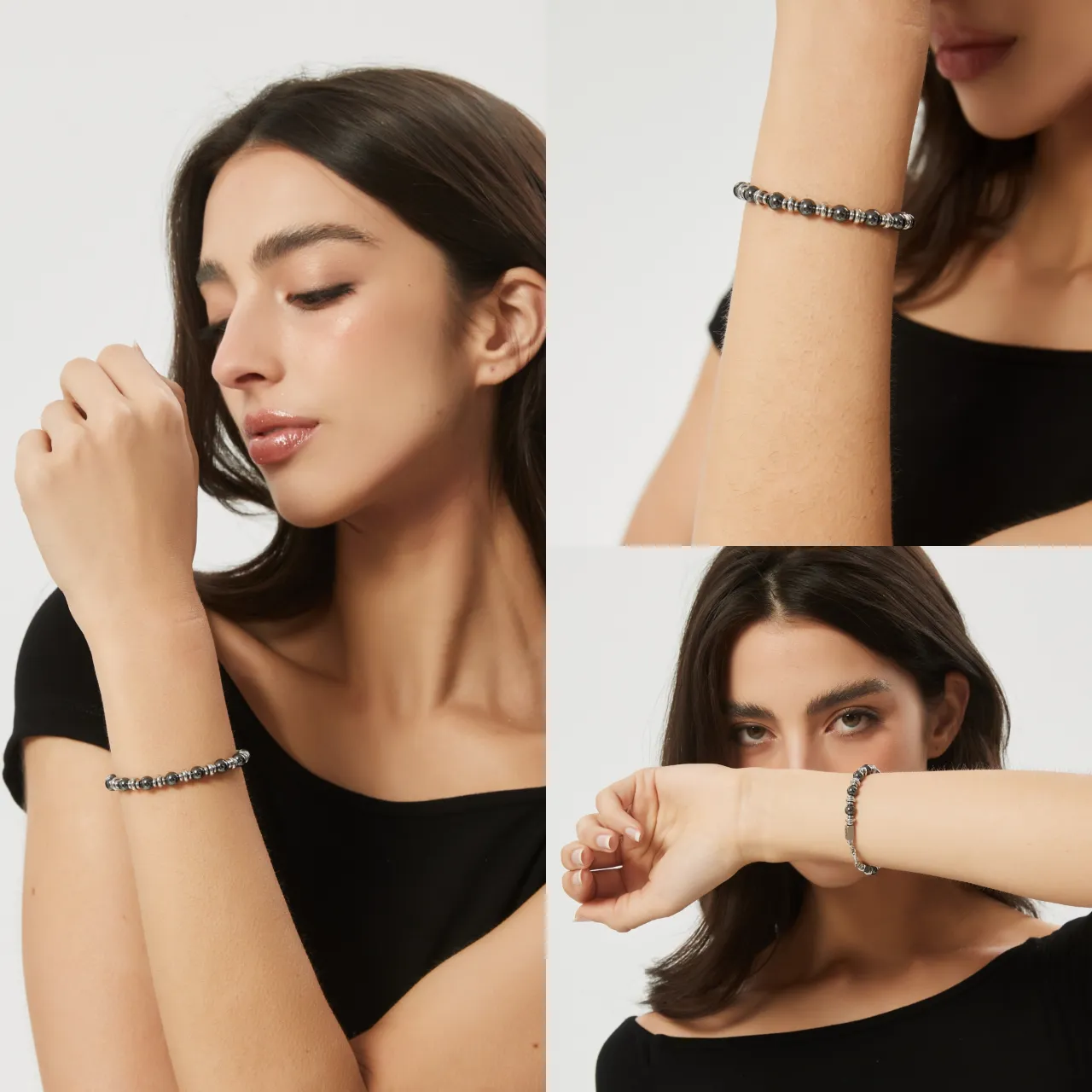 鐵磁石手鍊赤鐵礦手串6mm復古輕奢 6